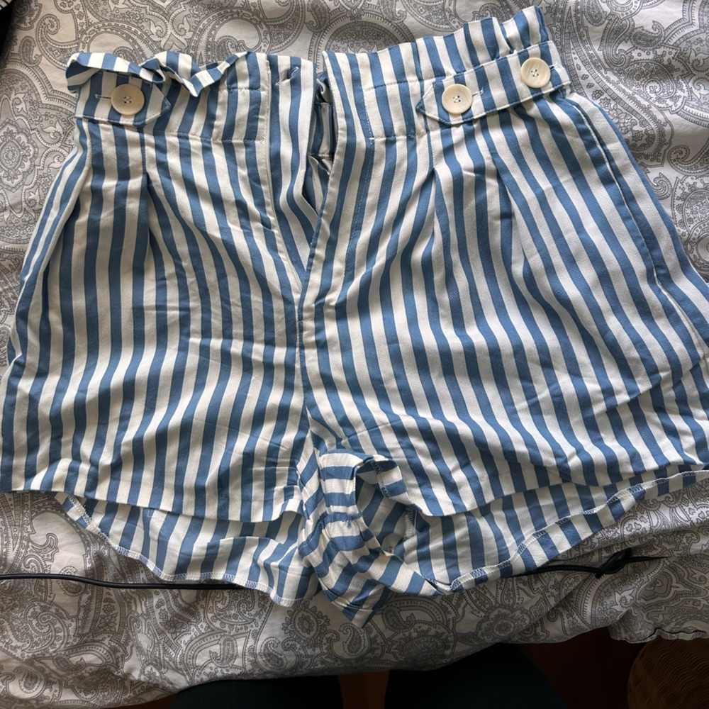 Zara Trf collection blue and white dressy shorts medium